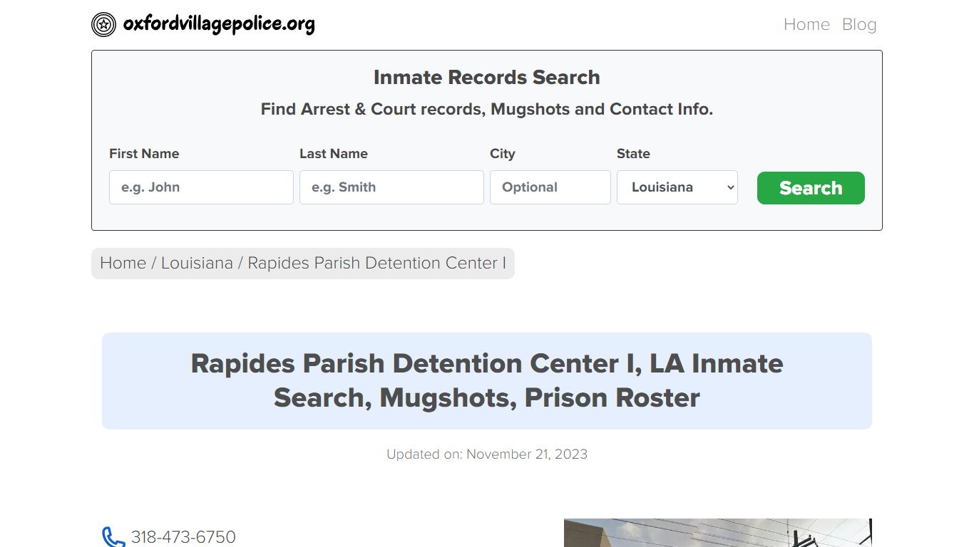 Rapides Parish Detention Center I, LA Inmate Search, Mugshots, Prison ...
